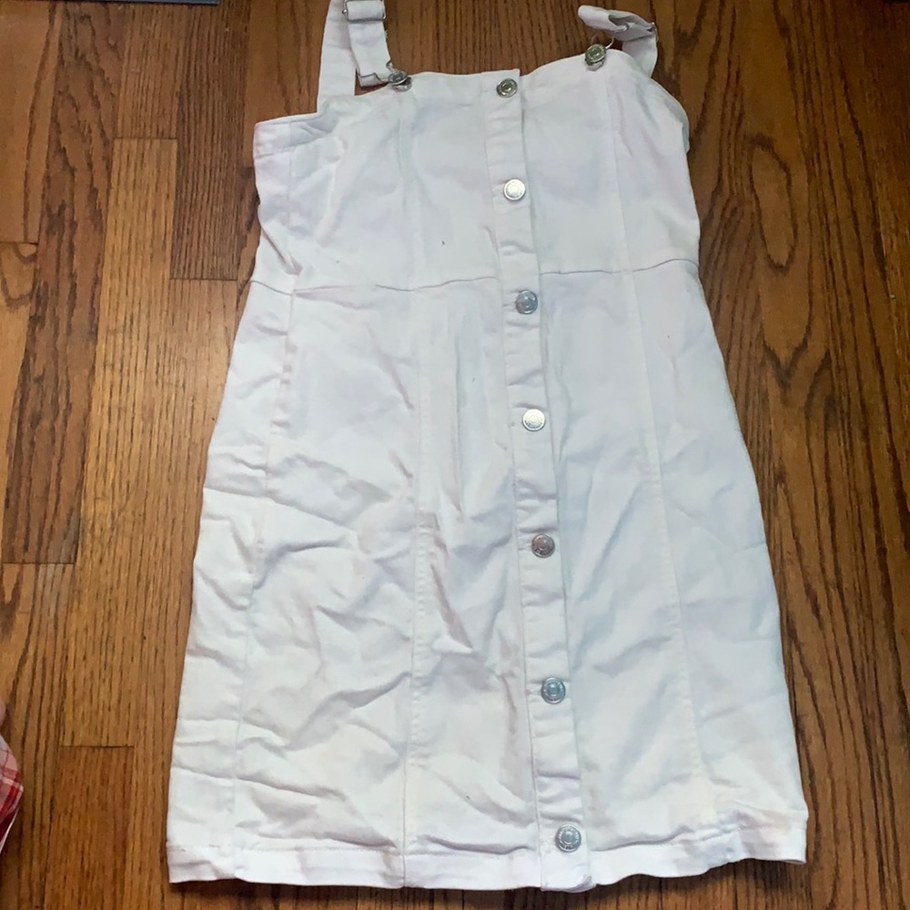 White overall dress